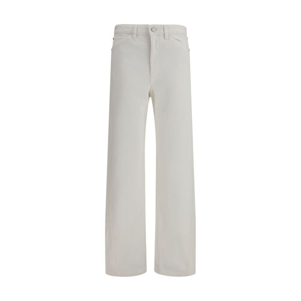 Lemaire White Cotton Casual Women's Pants